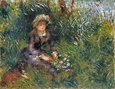 Aline avec un chien