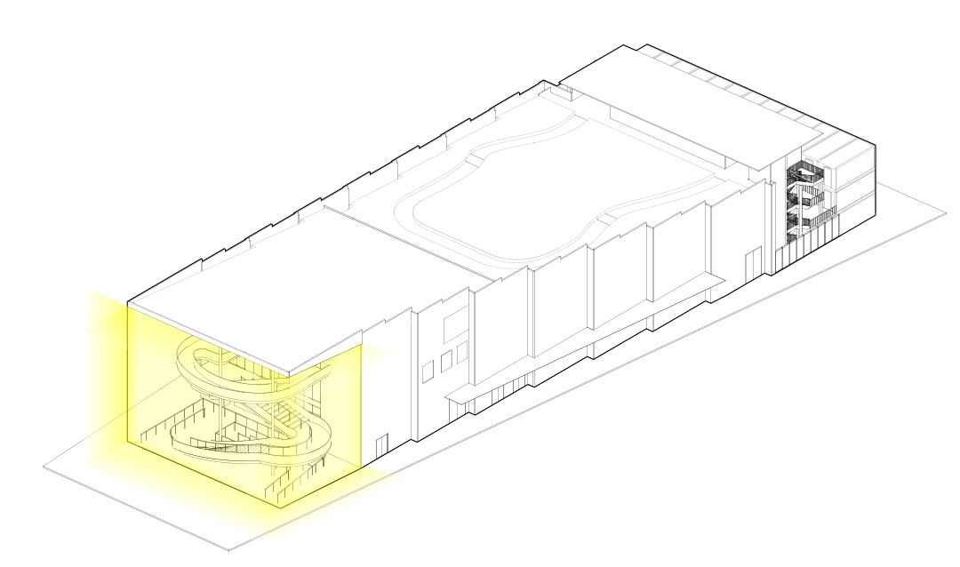 Le Pavillon : axo façade