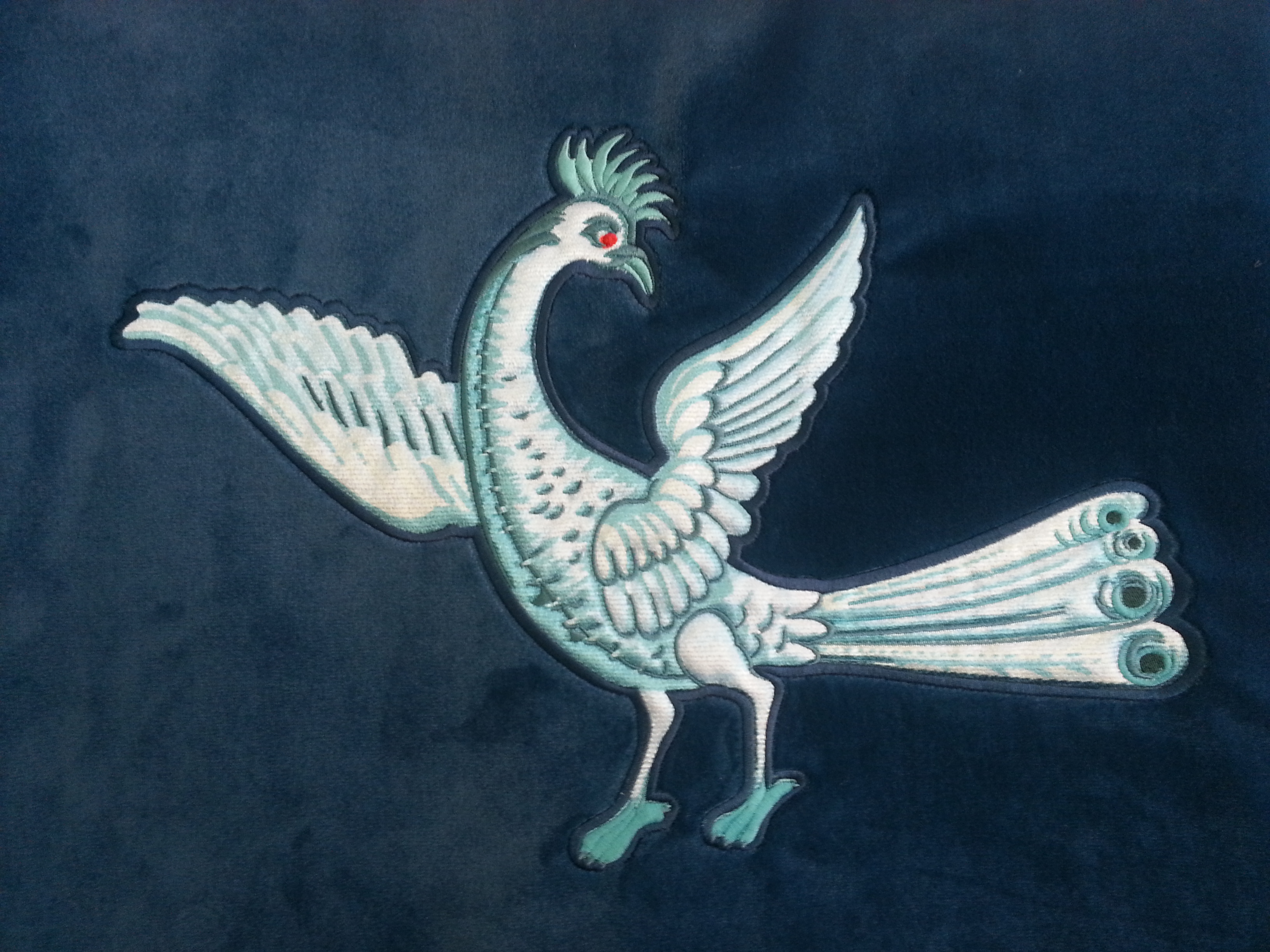 Oiseau sur un plaid